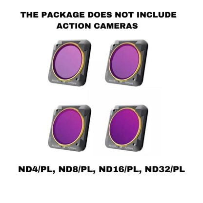 Filters 4 in 1 Set for DJI Action 2 Camera Nd Filters(ND4/PL,ND8/PL,ND16/PL,ND32/PL) (4 in 1 Ndpl Filters Set) GetZget