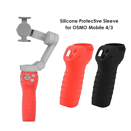 Om 4 Grip Cover Silicone For DJI Osmo 3 and DJI Om4 Accessories Anti Slip Handel Grip Silicone Cover (Red/Black) GetZget