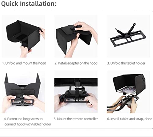 Tablet/iPad Holder with Sun Hood for DJI Flip, Neo, Mini 3, Air 2S Remotes (view 3)