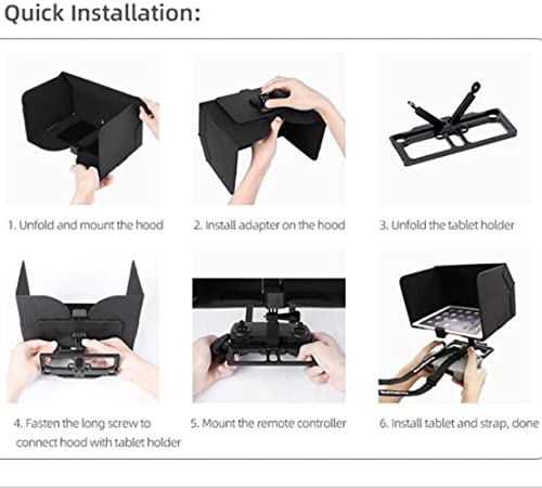 Tablet/iPad Holder with Sun Hood 2 in 1 For DJI Remote Controller