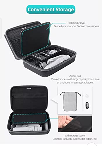 Carrying case Bag for Action 2 and Accessories for DJI Om 5/ Osmo Action/ insta360 Onr R/ Hero Gopro Camera/Multipurpose DIY Carrying Case Bags GetZget