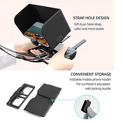 Mobile Phone Holder with Sun Hood For DJI Flip /Neo /Mavic Mini /Mini 2/3/3Pro/Mavic Air 2/2s / Mavic 3 Remote Controller Accessories 