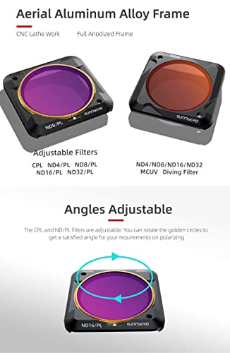Filters 4 in 1 Set for DJI Action 2 Camera Nd Filters(ND4/PL,ND8/PL,ND16/PL,ND32/PL) (4 in 1 Ndpl Filters Set) GetZget