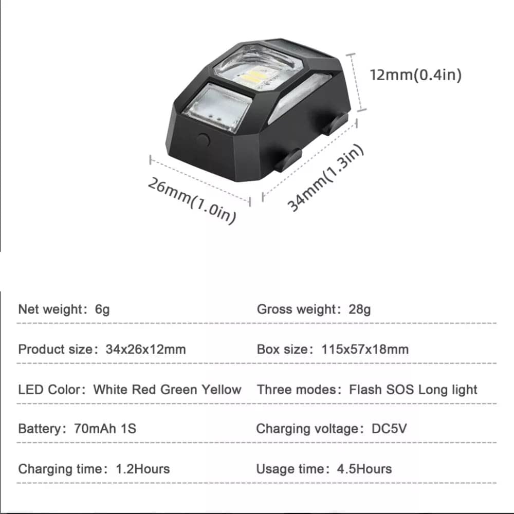Strobe Light For Dji Mini 3 Pro/ Mavic Mini/ Mini 2/ Fpv/ Air 2 & Air 2/ Mavic 3/ Mavic 3 Classic GetZget