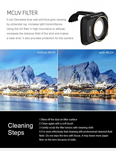 Filter Combo for DJI Mavic Mini/Mini 2/ Mini SE Accessories ND Filters Set MCUV+CPL+ND4+ND8+ND16+ND32[6 in 1 Set(ND+UV)] GetZget