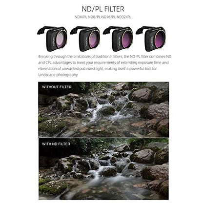 Sunnylife Filter for DJI Mavic Mini/Mini 2/ Mini SE Accessories ND4PL+ND8PL+ND16PL+ND32PL (4 in 1 Set)