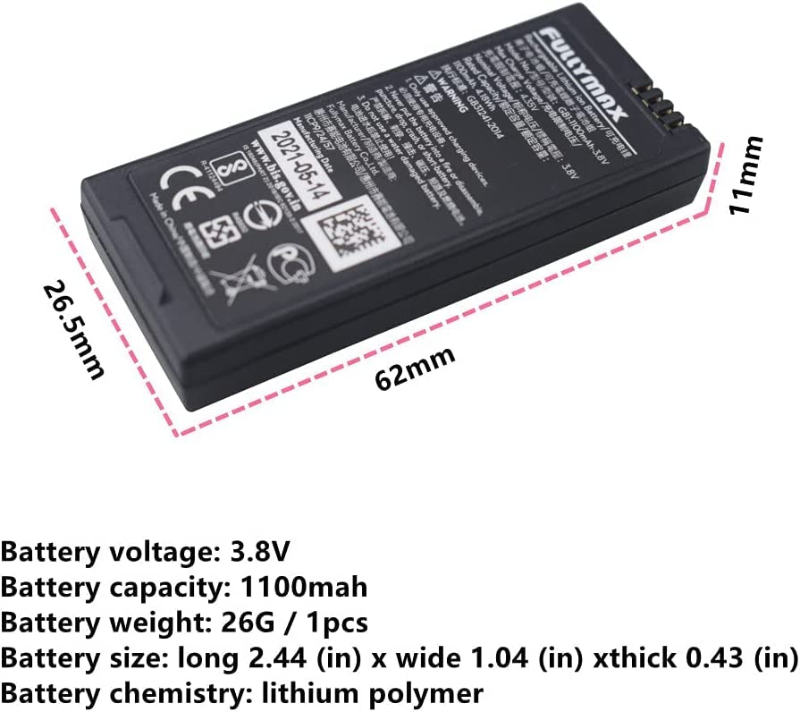 Fullymax Original Battery for DJI Tello (1100mAh, 3.8V LiPo) (view 5)
