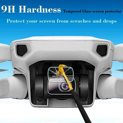 Tempered Glass Lens Screen Protector for DJI Mavic Mini / DJI Mini 2/ Mini SE Drone 9H Hardness Tempered Glass Lens Anti-Scratch[2 Glasses] GetZget