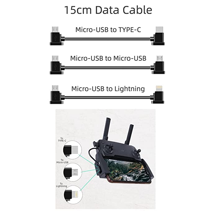 Data Cable for DJI Mavic Mini/Mavic 2 Pro/Mavic Pro/Mavic Air/Spark Remote Control Cable 15 CM GetZget