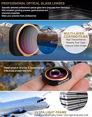 Lens Filters Combo for DJI Osmo Pocket & DJI Osmo Pocket 2 Nd Filters (6 in 1 Set(MCUV, CPL, ND4, ND8, ND16, ND32)) GetZget