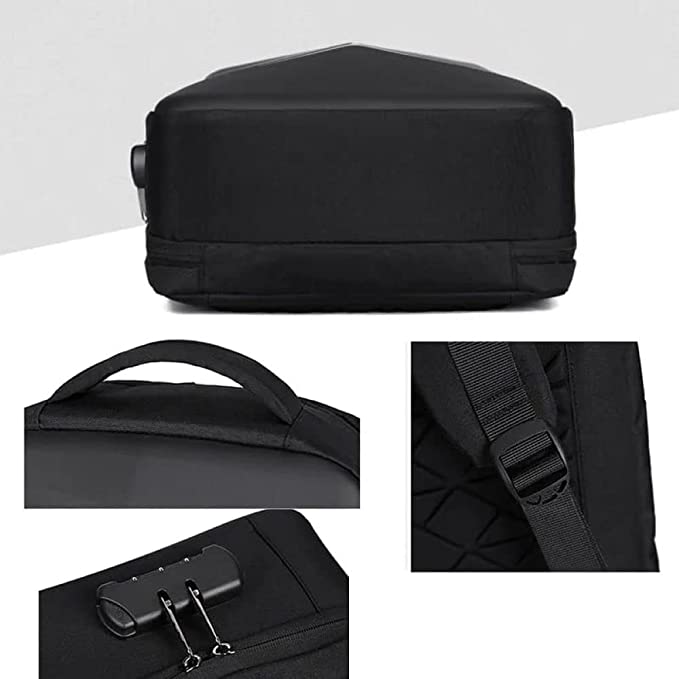 Laptop Carrying Case Bag Multipurpose Fashion Hard Case Backpack for School/ College/ Office With Charging Port & Number Lock GetZget