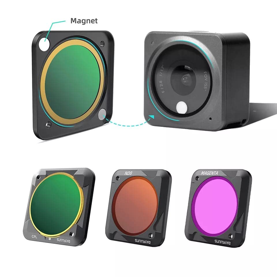 Filters 6 in 1 Set for DJI Action 2 Camera(CPL/MCUV/ND4/ND8/ND16/ND32) Nd Filters (6 in 1 Filters Set) GetZget
