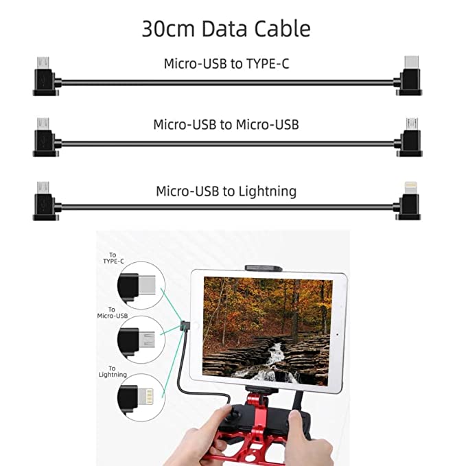 Data Cable for DJI Mavic Mini/Mavic 2 Pro/Mavic Pro/Mavic Air/Spark Remote Control Cable 30 CM GetZget