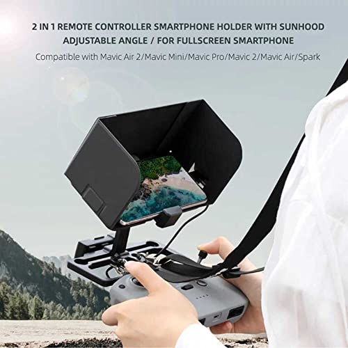 Mobile Phone Holder with Sun Hood 2 in 1 For DJI Mini 2/Mavic Air 2/Mavic Air2s/Mavic Mini/Mavic Air/Mini 3 pro Remote Controller Accessories (Mobile Holder+Sunshade) GetZget