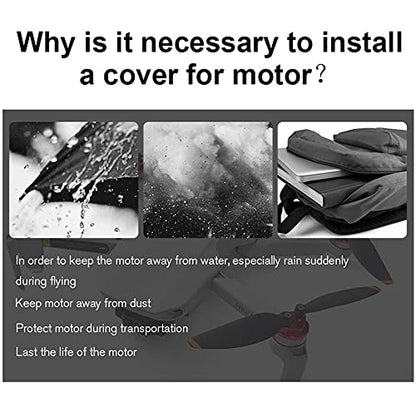 4PCS Upgraded Motor Cover Cap Compatible with DJI Mavic Mini 2 Only Dustproof, Waterproof, Scratchproof not for Mavic Mini(Mini 2 Motor Cap Black) GetZget