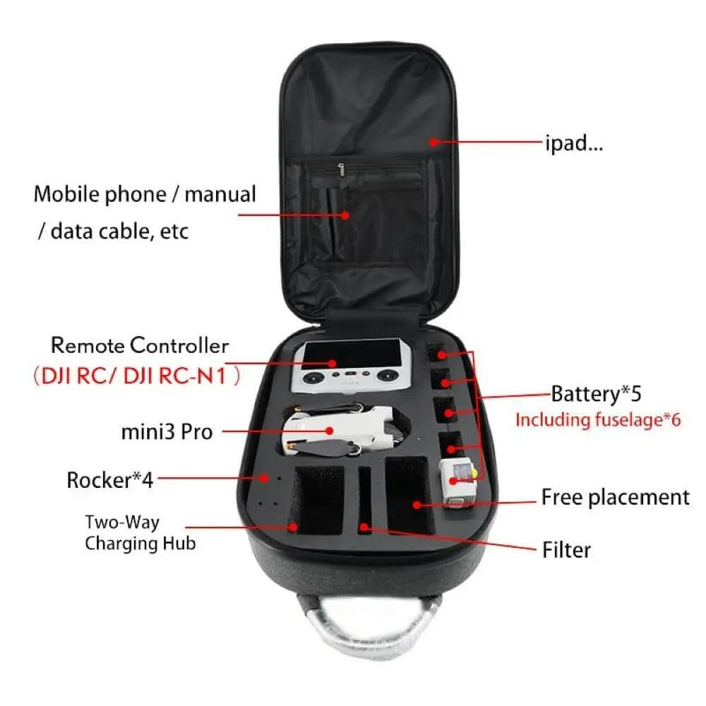 GetZget Carrying case Bag for DJI Mini 3 Pro Protective Travel