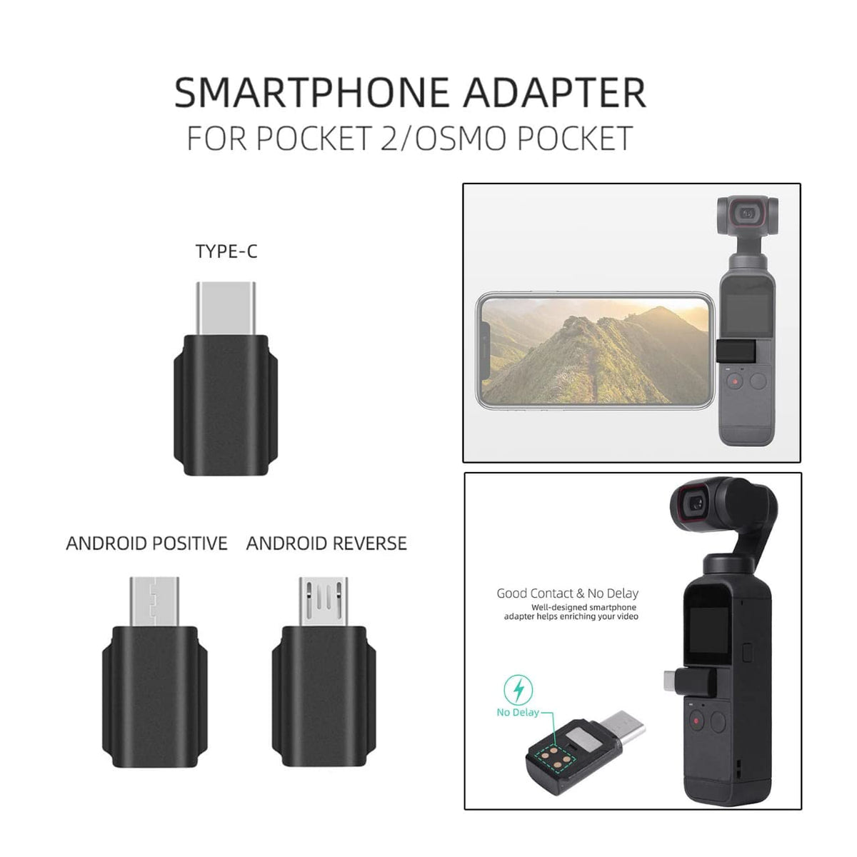 Phone Mount Adapter with Data Connector for DJI Osmo Pocket and Pocket 2 (view 7)