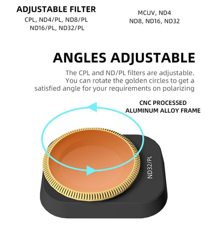 NDPL Filters 4 in 1 Set For DJI Mini 3 Pro Filter 4+8+16+32 Rotating Adjustable GetZget