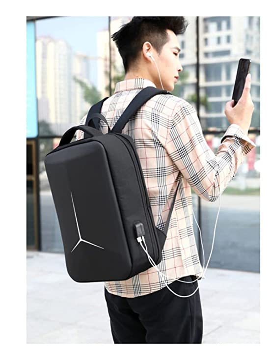 Laptop Carrying Case Bag Multipurpose Fashion Hard Case Backpack for School/ College/ Office With Charging Port & Number Lock GetZget