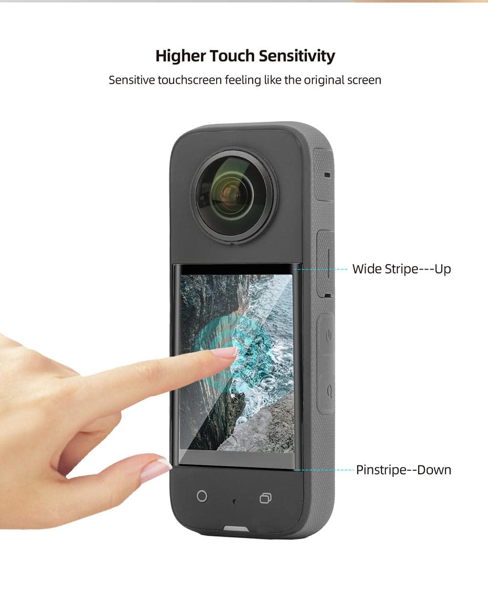 Tempered Glass Screen Protector for Insta360 One X3 (3D Curved, 2 Films) (view 5)