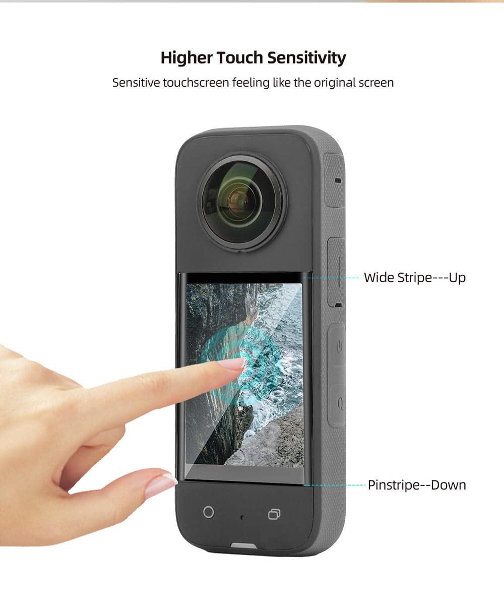 Tempered Glass Film for Insta360 One X3 HD 3D Curved Screen, Dust, Scratch Guard Protective Accessories (2 Films) GetZget