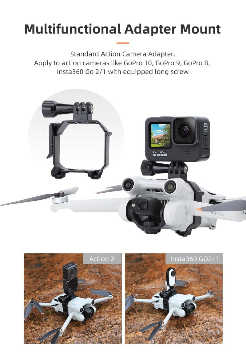 Action Camera Mount for DJI Mini 3 Pro (GoPro, Insta360, Osmo Action) (view 3)