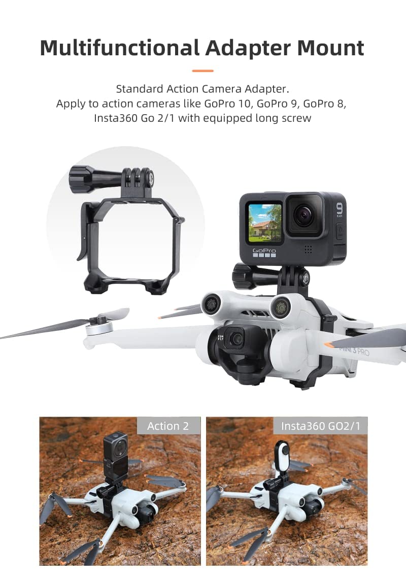 Camera Holder for DJI Mini 3 Pro Gopro/ Insta360/ Action Camera GetZget