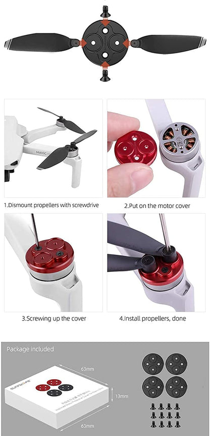4PCS Upgraded Motor Cover Cap Compatible with DJI Mavic Mini 2 Only Dustproof, Waterproof, Scratchproof not for Mavic Mini(Mini 2 Motor Cap Black) GetZget