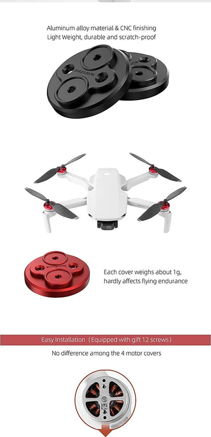 4PCS Upgraded Motor Cover Cap Compatible with DJI Mavic Mini 2 Only Dustproof, Waterproof, Scratchproof not for Mavic Mini(Mini 2 Motor Cap Black) GetZget