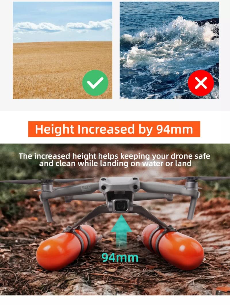 Height Extender 2S For DJI Mavic Air 2/ Air 2S Water Floating Landing Gear GetZget