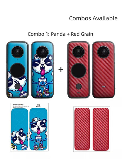 Sunnylife Stickers for insta360 One X2 Decals PVC Skin Combo Set 2 Different Skins in a Pack GetZget