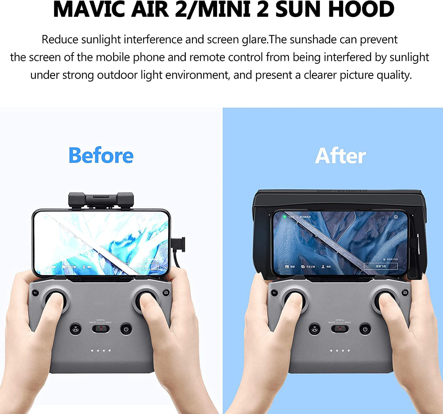Mobile Sunshade Sun hood for DJI Mini 3 Pro/Mini 2/Air 2S/Mavic Air 2/ Mavic 3 Controller Accessory GetZget