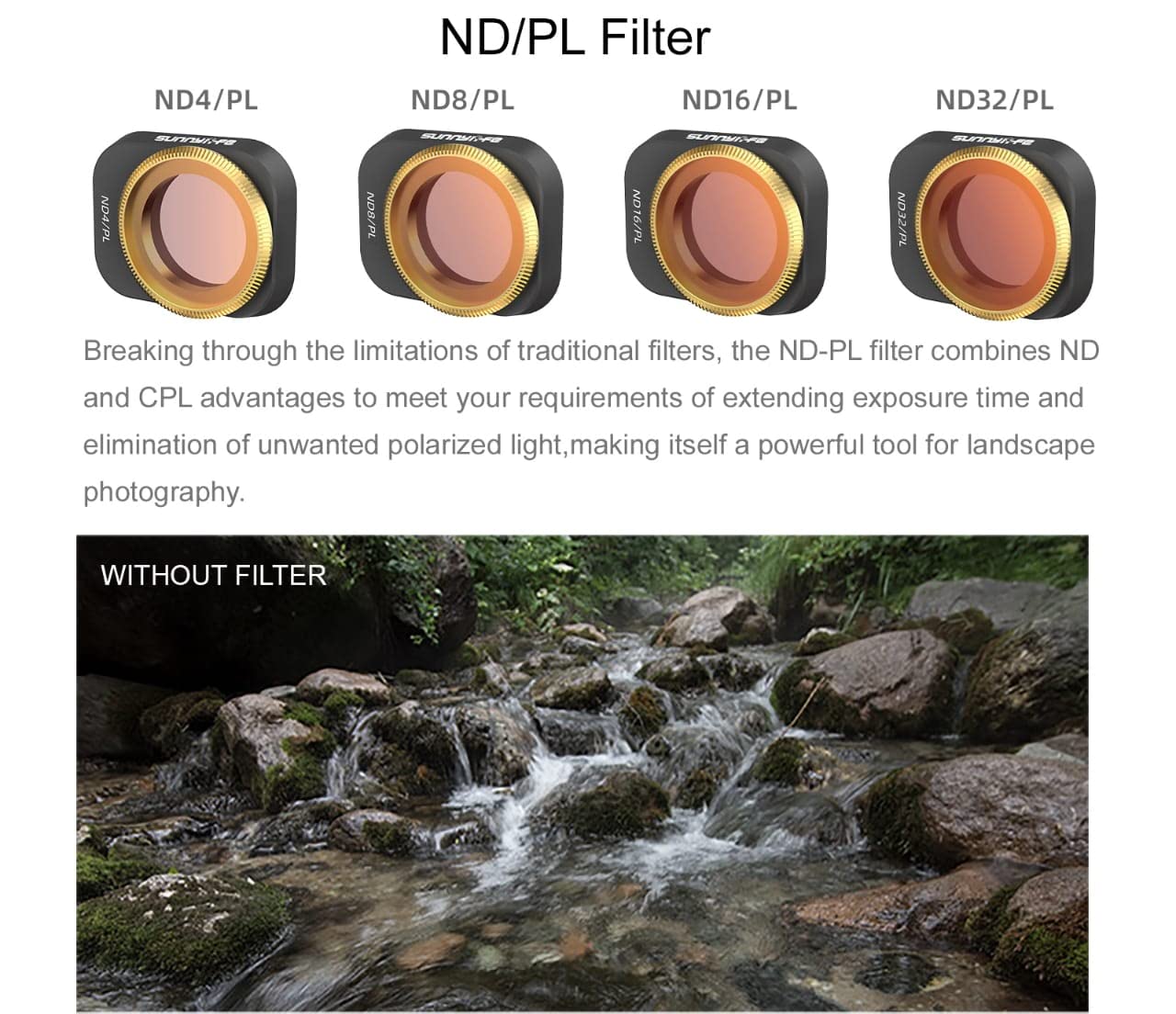 NDPL Filters 4 in 1 Set For DJI Mini 3 Pro Filter 4+8+16+32 Rotating Adjustable GetZget